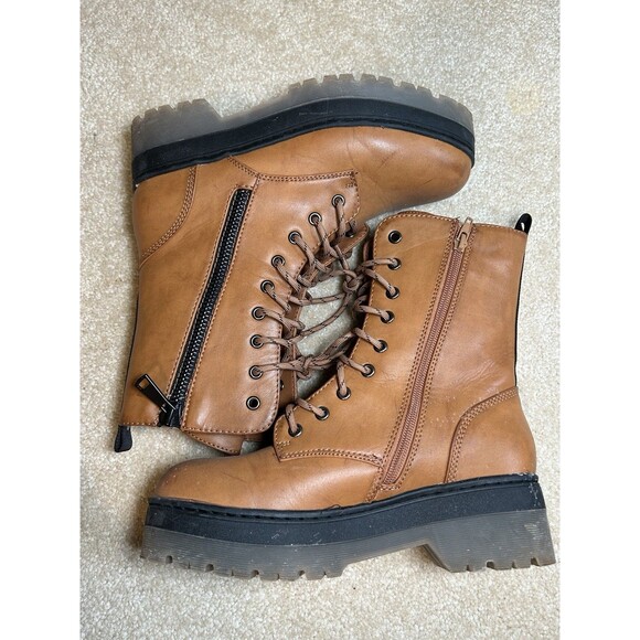 MIA Women's Tan Combat Boots Size 8.5 - Picture 3 of 6